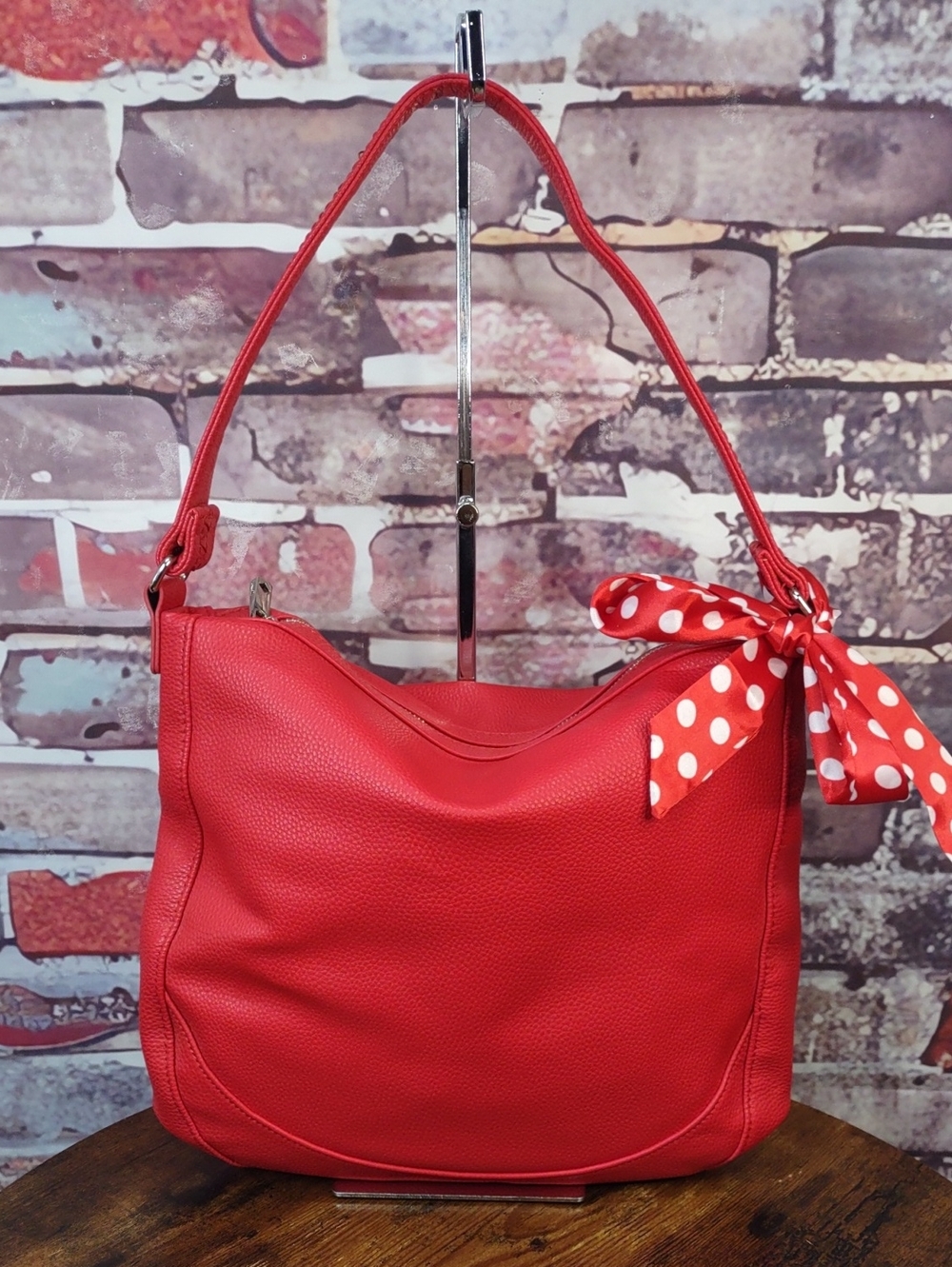 Jewell by Thirty One Pebbled Faux Leather Hobo Bag